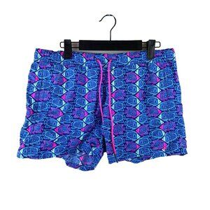 Vineyard Vines Men's Swim Shorts Blue Fish Print 3" Inseam S